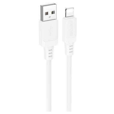 Кабель BOROFONE BX115 Lotto silicone charging data cable iP White (6941991119637) фото №1