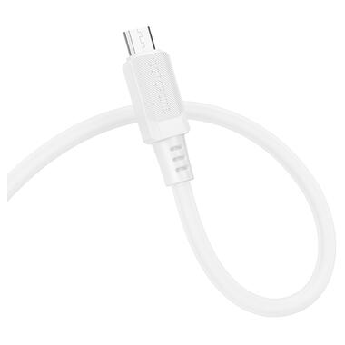 Кабель BOROFONE BX115 Lotto silicone charging data cable Micro White (6941991119651) фото №4
