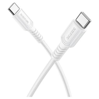 Кабель BOROFONE BX116 Certain 60W charging data cable C to C White (6941991119842) фото №1