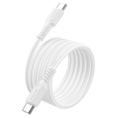 Кабель BOROFONE BX116 Certain 60W charging data cable C to C White (6941991119842) фото №3