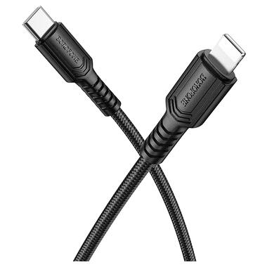 Кабель BOROFONE BX116 Certain PD charging data cable iP Black (6941991119712) фото №1