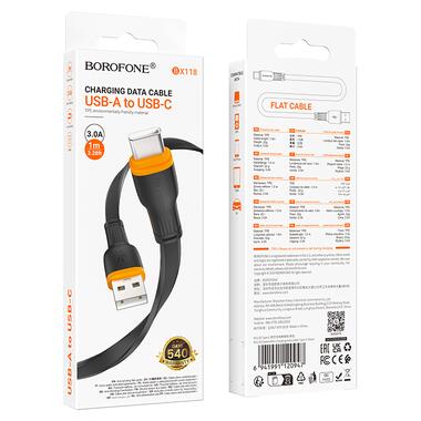 Кабель BOROFONE BX118 Esplendido charging data cable Type-C Black (6941991120947) фото №2