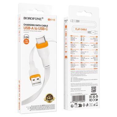 Кабель BOROFONE BX118 Esplendido charging data cable Type-C White (6941991120954) фото №2