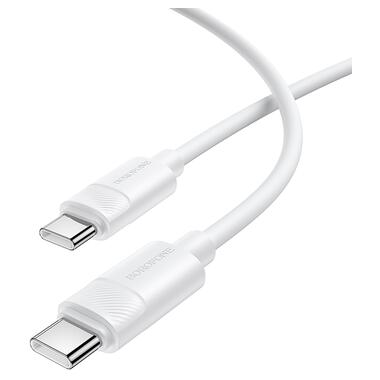 Кабель BOROFONE BX123 Leya 60W silicone charging data cable C to C White (6941991124242) фото №1