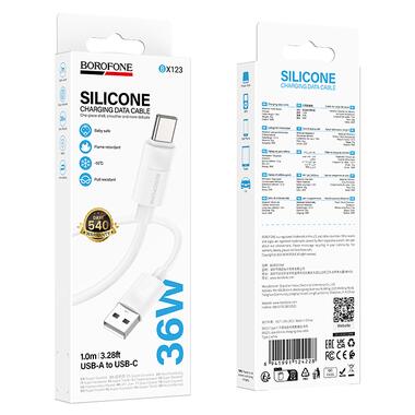 Кабель BOROFONE BX123 Leya silicone charging data cable Type-C White (6941991124228) фото №2