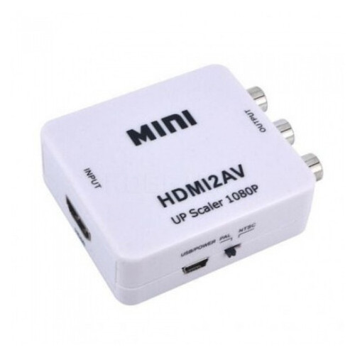 Перехідник адаптер HDMI to AV RCA, Білий фото №1