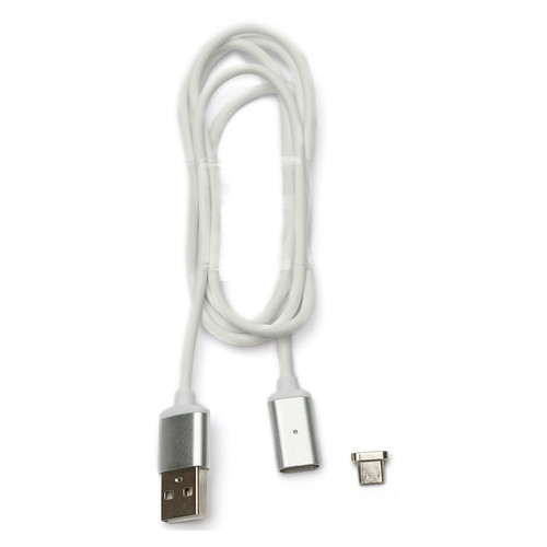 Кабель PowerPlant Magnetic USB 2.0 AM - Micro USB 1 м білий (DV00DV4060) фото №2