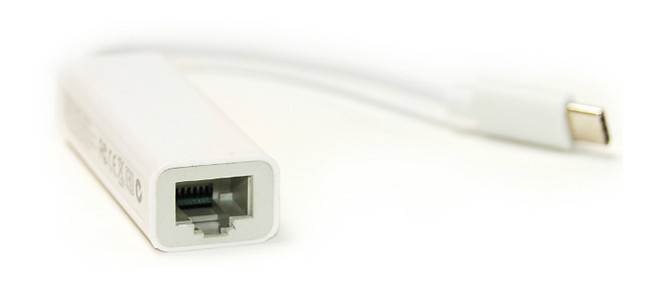 Перехідник PowerPlant USB Type C – RJ45, 0.12 м білий (DV00DV4067) фото №1