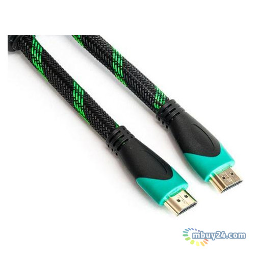 Відео кабель PowerPlant HDMI - HDMI 25 м чорний/зелений (KD00AS1296) фото №1