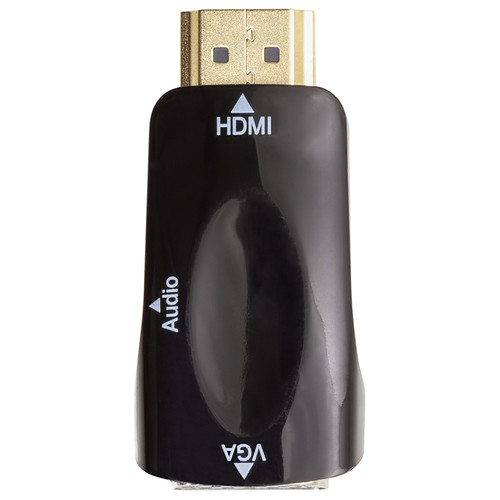 Перехідник PowerPlant HDMI - VGA - 3.5 мм чорний (CA910267) фото №1