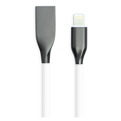 Дата кабель PowerPlant USB - Lightning, 2 м білий (CA910755) фото №1