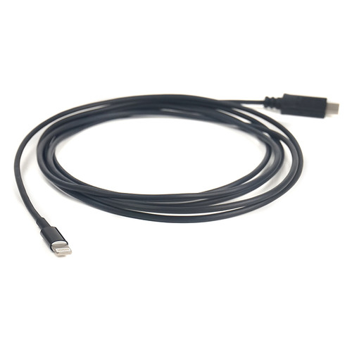 Дата кабель PowerPlant USB Type-C - Lightning, 2 м чорний (CA910489) фото №1