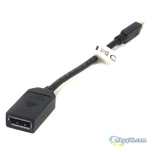 Перехідник PowerPlant  mini DisplayPort (Thunderbolt) M - DisplayPort F 0.2 м чорний (CA910472) (206025) фото №1