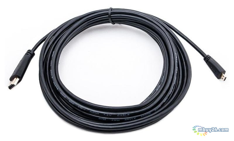 Відео кабель PowerPlant HDMI - micro HDMI 5 м чорний (KD00AS1245) (184473) фото №1