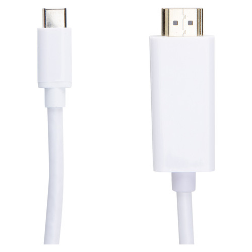 Відео кабель PowerPlant HDMI male - USB Type-C, 1.8 м білий (CA910878) фото №1