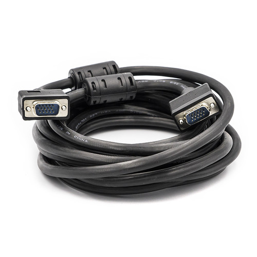 Відео кабель PowerPlant VGA - VGA Double ferrites 5 м чорний (CA911059) фото №1