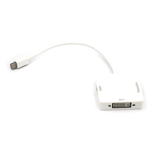 Перехідник PowerPlant mini DisplayPort - DisplayPort - HDMI - DVI 0.2 м білий (CA911097) фото №1