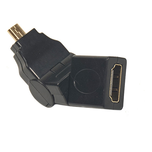 Перехідник PowerPlant HDMI AF – micro HDMI AM, 360 градусів чорний (CA910618) фото №1