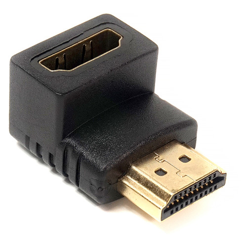 Перехідник PowerPlant HDMI AF – HDMI AM, нижній кут чорний (KD00AS1303) фото №1