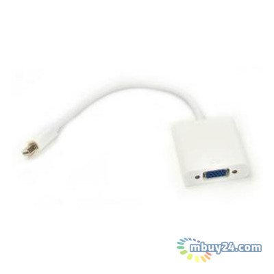 Перехідник PowerPlant mini DisplayPort to VGA білий (KD00AS1281) фото №1