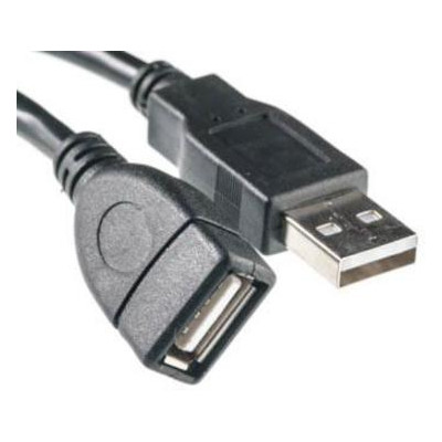 Дата кабель PowerPlant USB 2.0 AM / AF 0.1 м чорний (KD00AS1209) фото №1