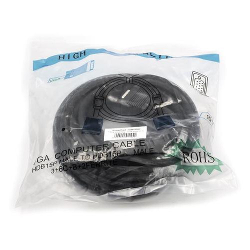 Відео кабель PowerPlant VGA - VGA Double ferrites 10 м чорний (CA911042) фото №2
