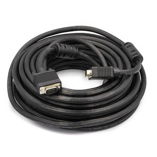 Відео кабель PowerPlant VGA - VGA Double ferrites 10 м чорний (CA911042) фото №1