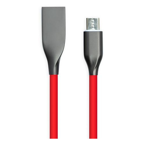 Дата кабель PowerPlant USB - micro USB 2 м силікон Red (CA911370) фото №1
