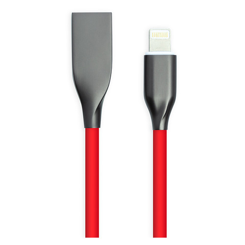 Дата кабель PowerPlant USB - Lightning, 1 м червоний (CA911400) фото №1