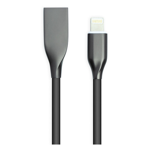 Дата кабель PowerPlant USB - Lightning, 2 м чорний (CA911806) фото №1