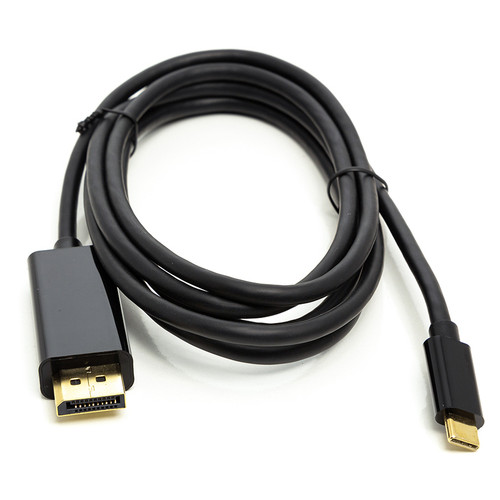 Кабель PowerPlant USB Type-C 3.1 Thunderbolt 3 (M) - DisplayPort (M), 4K, 1.8 м чорний (CA911844) фото №1
