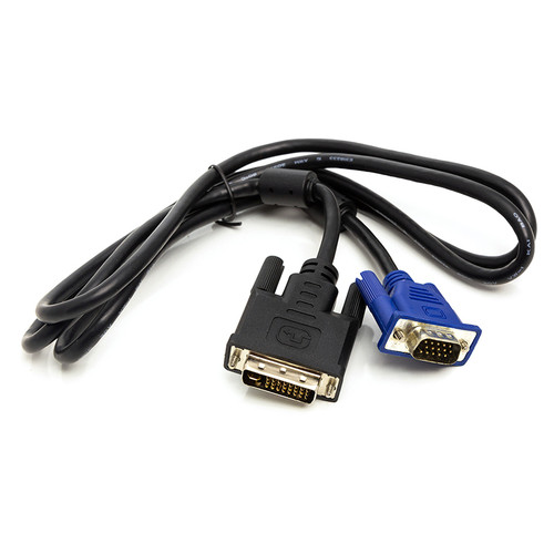 Відеокабель PowerPlant DVI-I (24+5) (M) - VGA (M) 1 м чорний (CA911981) фото №1
