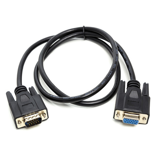 Відео кабель PowerPlant VGA (M) - VGA (F) 1 м чорний (CA911967) фото №1