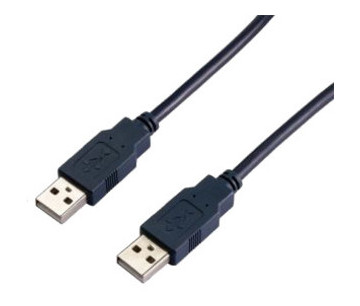 Дата кабель PowerPlant USB 2.0 AM - AM Double ferrites 5 м чорний (KD00AS1216) фото №1