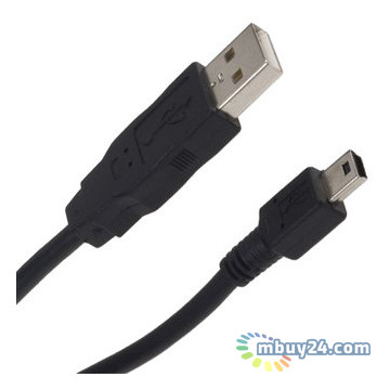 Дата кабель PowerPlant USB 2.0 AM - Mini USB 0.5 м чорний (KD00AS1219) фото №1