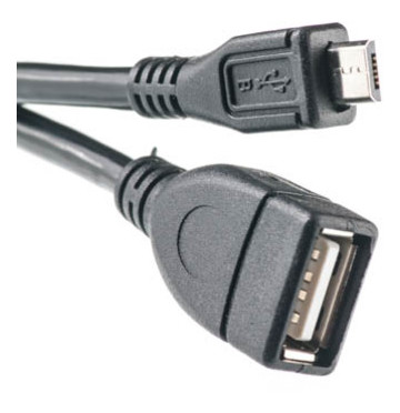 Перехідник PowerPlant OTG USB 2.0 AF - Micro USB, 0.1 м чорний (KD00AS1232) фото №1