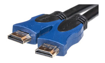 Відео кабель PowerPlant HDMI - HDMI, 0.75 м чорний / синій ( KD00AS1199 ) фото №1
