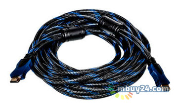 Відео кабель PowerPlant HDMI-HDMI Double ferrites 1.5 м синій (KD00AS1200) фото №2