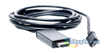 Кабель-перехідник PowerPlant micro USB - HDMI (MHL) 1.8 м чорний (KD00AS1239) фото №1