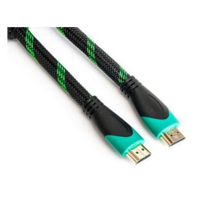 Відео кабель PowerPlant HDMI - HDMI 20 м чорний / зелений (KD00AS1295) фото №1