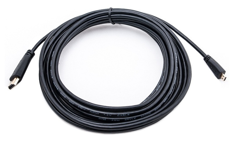 Відео кабель PowerPlant HDMI - micro HDMI, 5 м чорний (KD00AS1245) фото №1