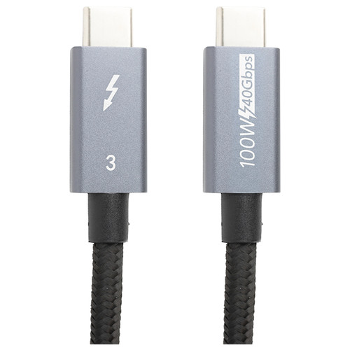 Кабель PowerPlant Thunderbolt 3, USB-C - USB-C, 40Gbps, 100 W 1 м чорний (CA913336) фото №1