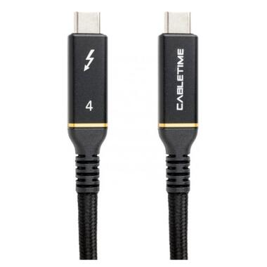 Дата кабель PowerPlant USB-C 4 to USB-C 4K/60HZ 1 м чорний (CA913299) фото №1