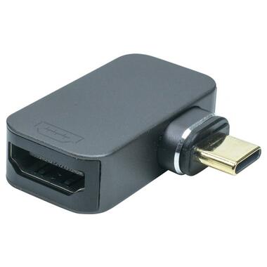 Перехідник PowerPlant USB Type-C - HDMI 4K 60Hz чорний (CA914302) фото №1
