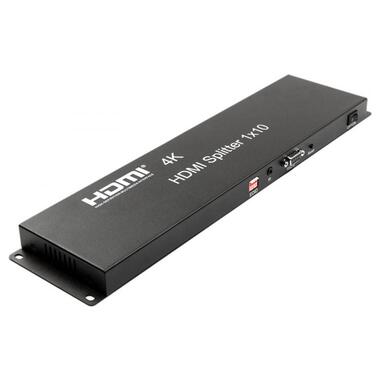 Розгалужувач PowerPlant HDMI 1x10 V1.4 чорний (CA912506) фото №2