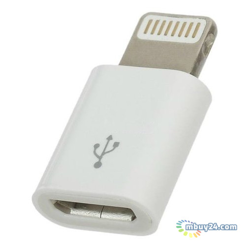 Перехідник PowerPlant Apple Lightning 8-pin - Micro USB білий (DV00DV4047) фото №1
