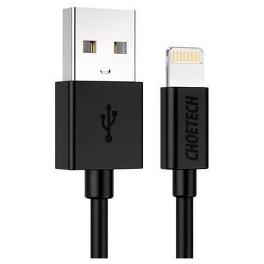 Кабель Choetech USB AM - Lightning 2.4 A 1.2 м чорний (IP0026) фото №1