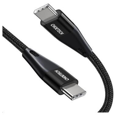 Дата кабель Choetech USB-C to USB-C 60 W USB 2.0 1.2 м чорний (XCC-1003-BK) фото №2