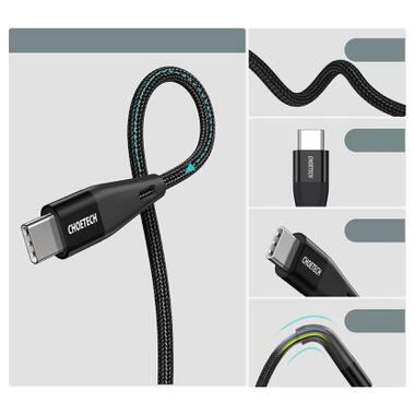 Дата кабель Choetech USB-C to USB-C 60 W USB 2.0 1.2 м чорний (XCC-1003-BK) фото №3