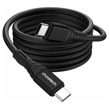 Дата кабель USB-C to USB-C 1.0m PD100W premium black Choetech (XCC-1008) фото №1